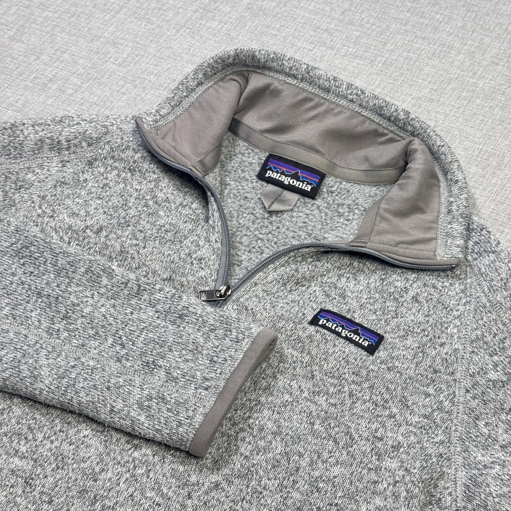 Patagonia Better Sweater 1/4 Zip Fleece Pullover Womens Small Gray Mock Neck